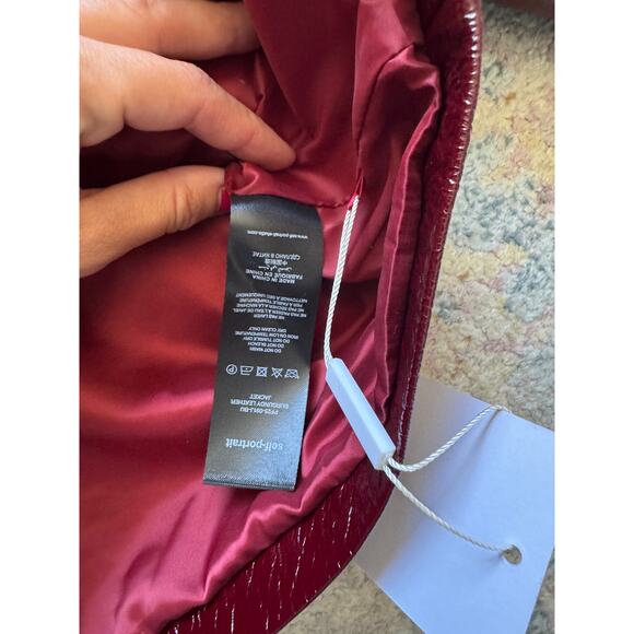 Self-Portrait Burgundy Leather Jacket - Picture 12 of 13